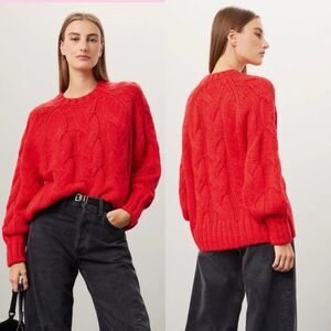 Cozy Red Cable Knit Sweater